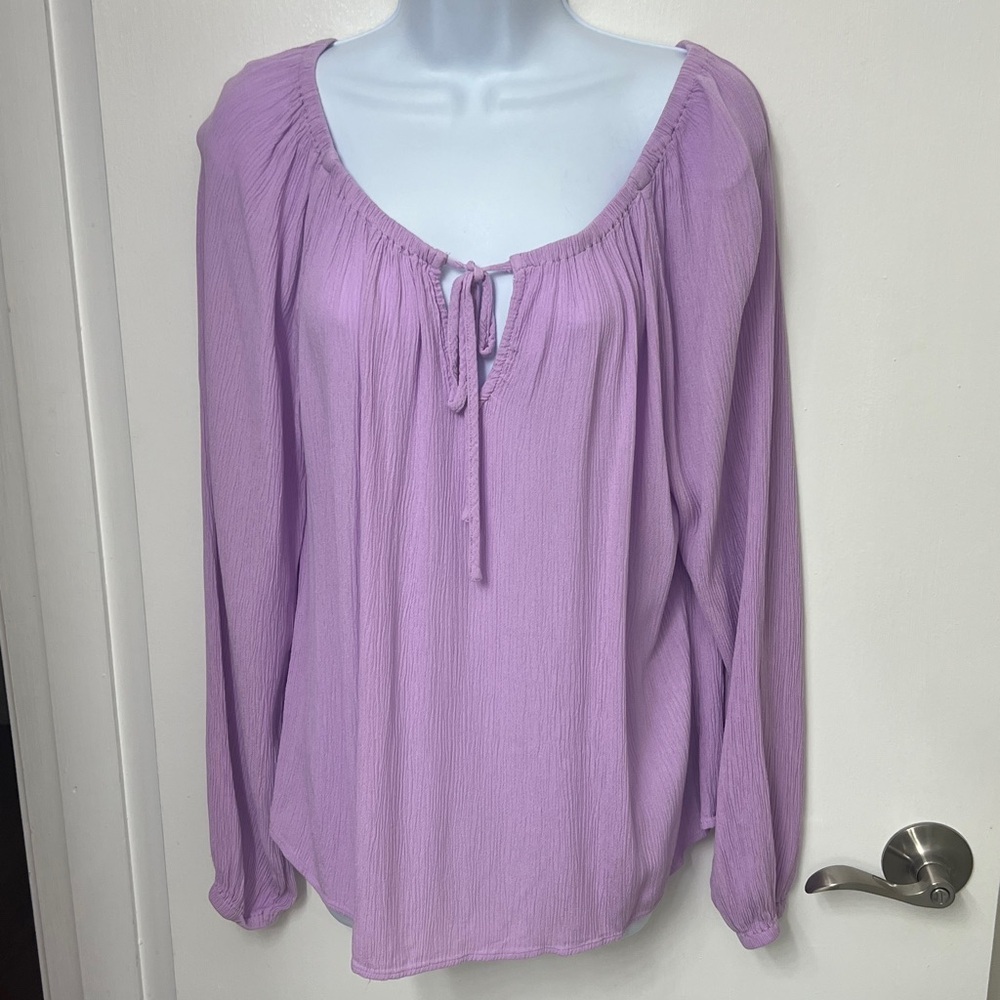 148. Sanctuary Purple Ballet neck Long Sleeve Top, S, Can be worn off shoulders